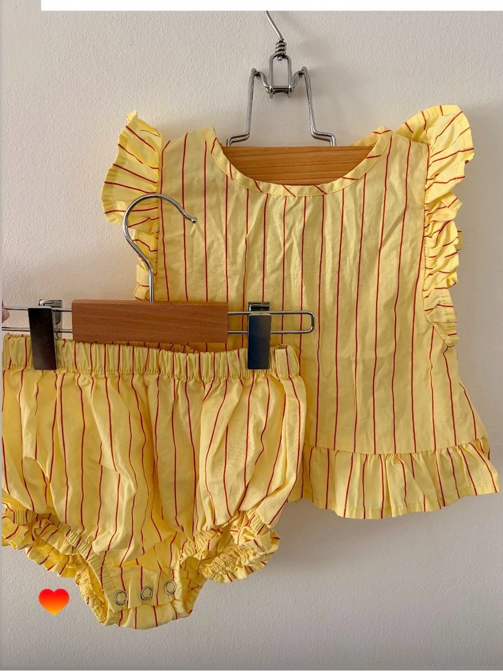 Tiny Tribe Australia Yellow Stripe Ruffle Two-Piece Set
